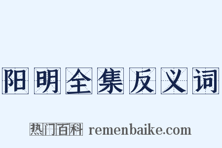 阳明全集反义词是什么意思的图片
